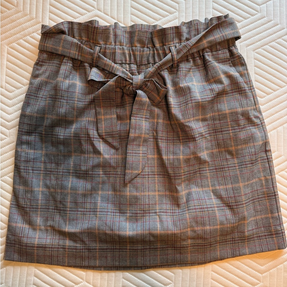 Express Plaid Tie-Waist Skirt - M